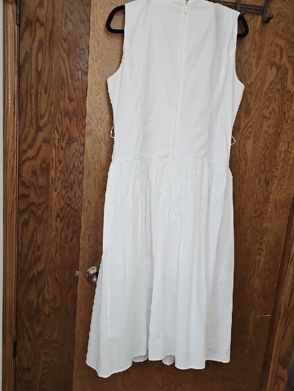 Karl Lagerfeld White Sleeveless Gathered Midi Dress - Picture 3 of 6